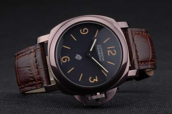 Panerai Luminor Brown Leather Strap Black Dial 80164 - Image 4