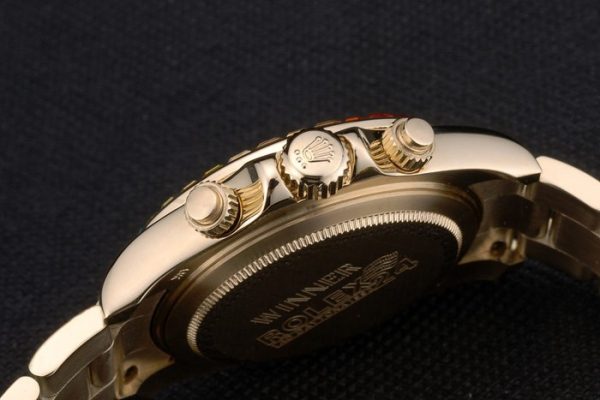Rolex Daytona Cosmograph Rainbow Crystals Bezel Rose Gold Strap Black Dial 80251 - Image 9