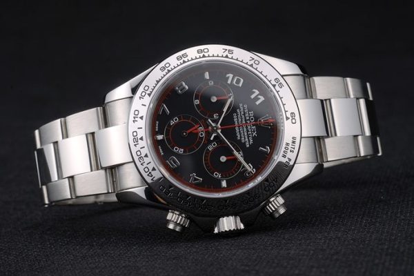 Swiss Rolex Daytona Stainless Steel Bracelet Black Dial 80296 - Image 5