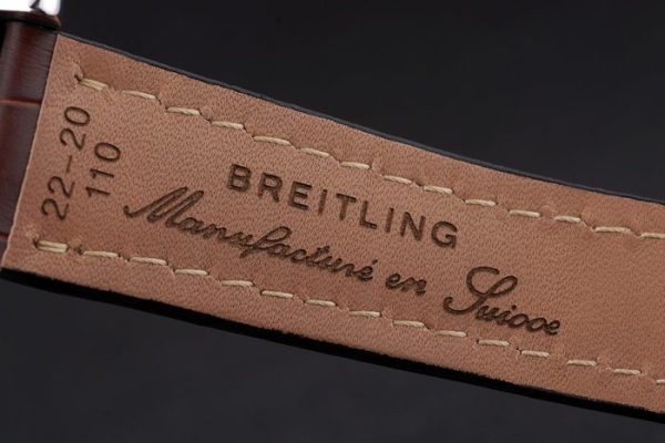 Swiss made Certified Stainless Steel Bezel Brown Croco Leather Bracelet White Dial 80285 - Image 7