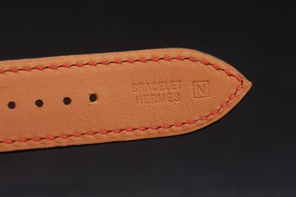 Hermes Heure H Rose Gold Bezel White Dial Red Leather Strap 80233 - Image 9