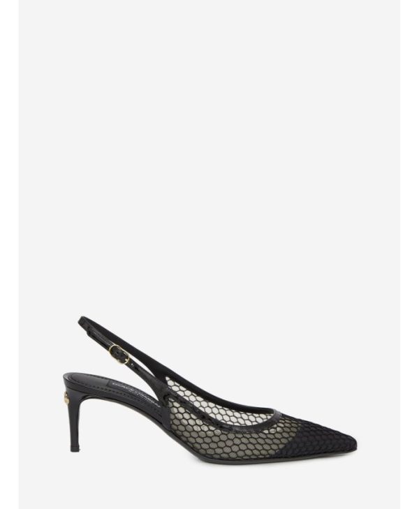 Mesh and patent leather slingback - Image 4