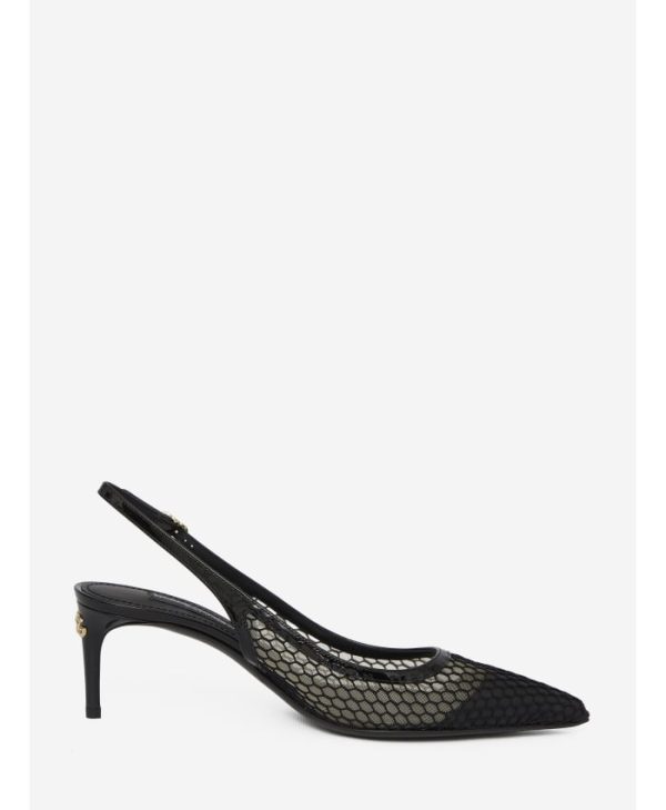Mesh and patent leather slingback - Image 6