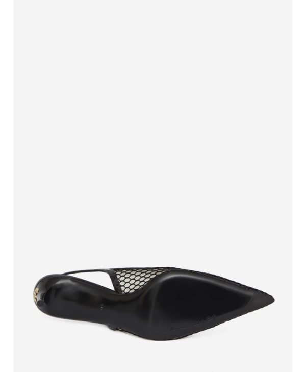 Mesh and patent leather slingback - Image 2