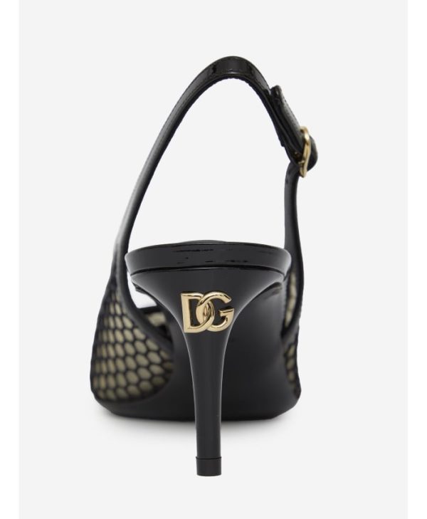 Mesh and patent leather slingback - Image 3
