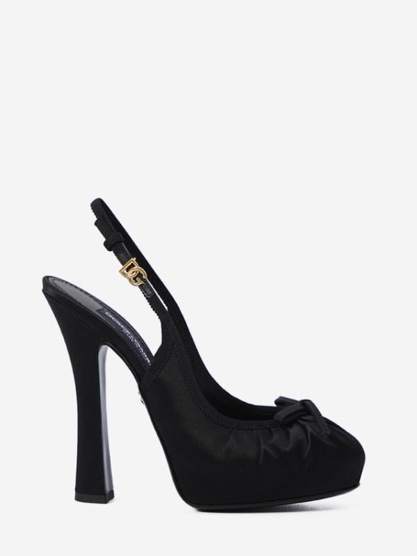 Satin slingback platform shoes - Image 4