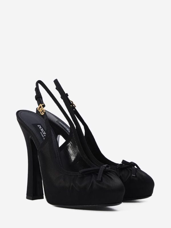 Satin slingback platform shoes - Image 5