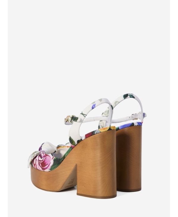 Floral platform sandals