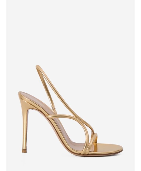 Metallic leather sandals - Image 4
