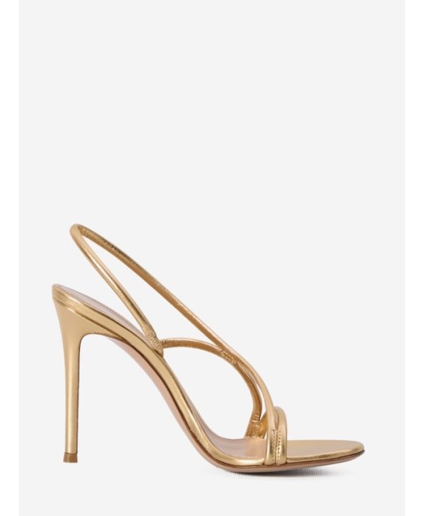Metallic leather sandals - Image 6