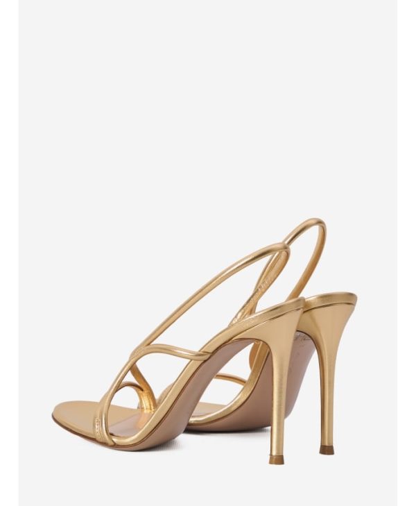 Metallic leather sandals