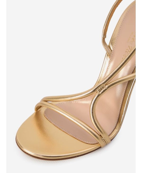 Metallic leather sandals - Image 3