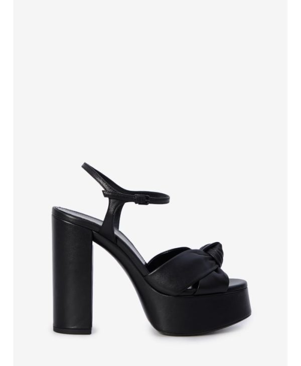 Bianca Black Leather Sandals - Image 4