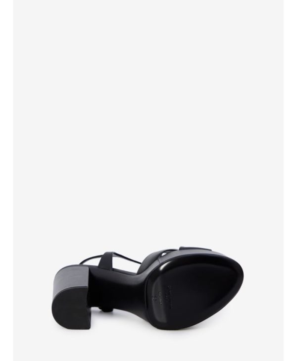 Bianca Black Leather Sandals - Image 2
