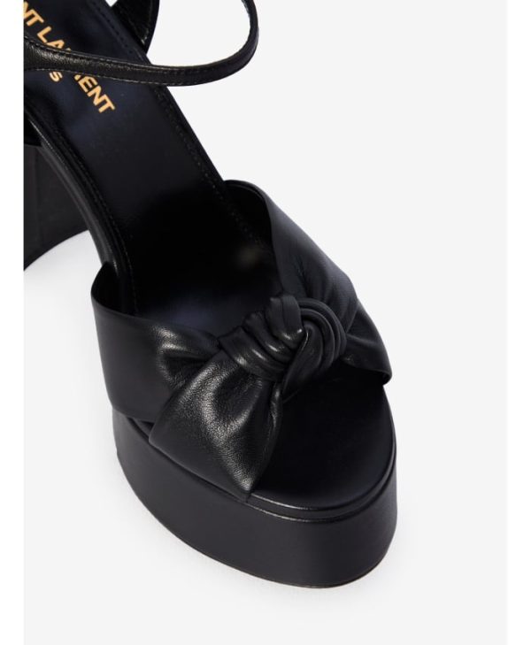 Bianca Black Leather Sandals - Image 3