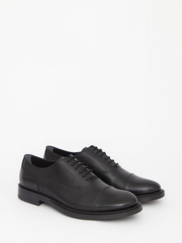 Lace-ups in black leather - Image 5