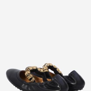 Ballet flats with eyelets