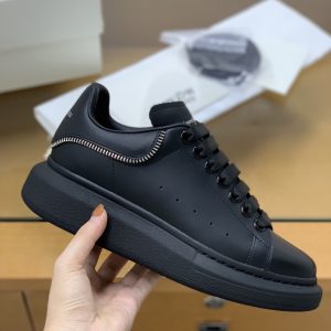 ¡¸#470¡¹Alexander McQueen MQ All black zip Sneakers
