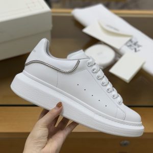 ¡¸#471¡¹Alexander McQueen MQ All white zip Sneakers