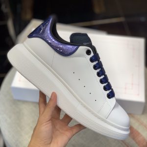 ¡¸#478¡¹Alexander McQueen MQ Blue snake-grain pattern tail Sneakers