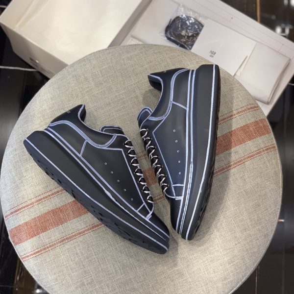 ¡¸#486¡¹Alexander McQueen MQ All black hand-painted Sneakers - Image 3