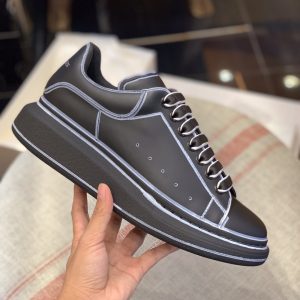 ¡¸#486¡¹Alexander McQueen MQ All black hand-painted Sneakers