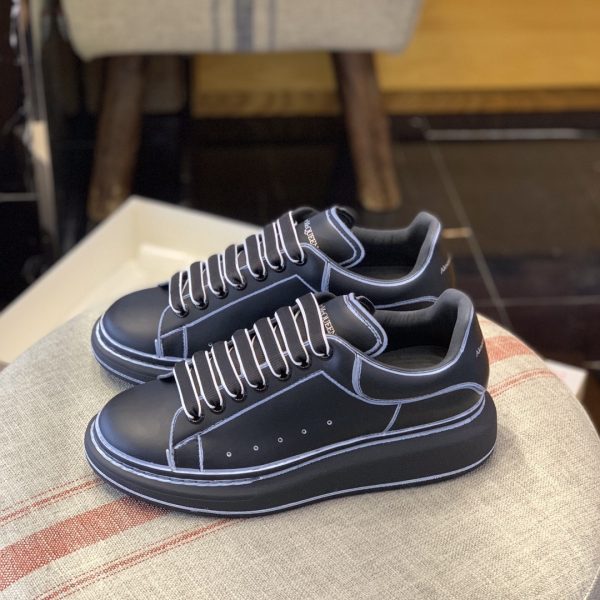 ¡¸#486¡¹Alexander McQueen MQ All black hand-painted Sneakers - Image 2