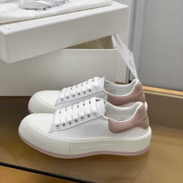 ¡¸#513¡¹Alexander McQueen MQ White/Pink velvet tail Sneakers - Image 2