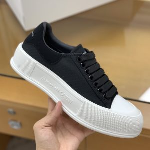 ¡¸#515¡¹Alexander McQueen MQ Black velvet tail Sneakers