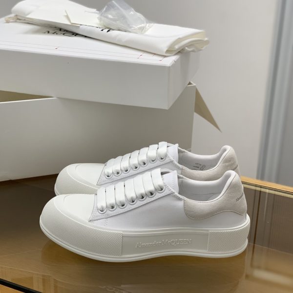 ¡¸#517¡¹Alexander McQueen MQ White velvet tail Sneakers - Image 3