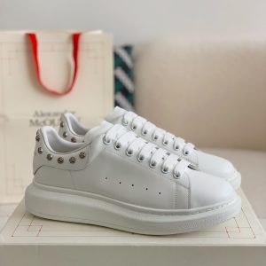 ¡¸#499¡¹Alexander McQueen MQ White Rose nail tail Sneakers