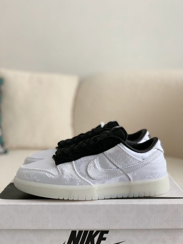¡¸#1493¡¹Fragment Design x Clot x Nike SB Dunk Low"20th Anniversary/White Silk Sneakers - Image 2