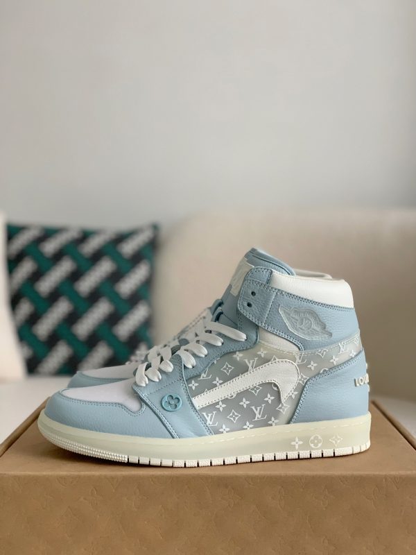 「#1581」Louis Vuitton x Nike Air Jorda 1 High AJ1 Sneakers - Image 2