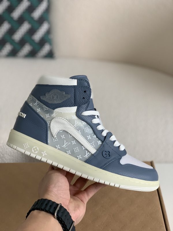 「#1582」Louis Vuitton x Nike Air Jorda 1 High AJ1 Sneakers - Image 3