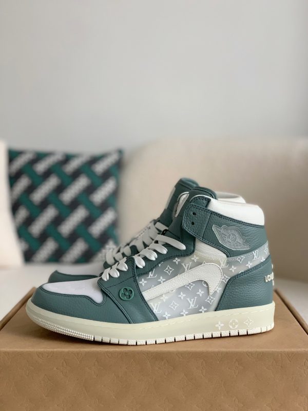 「#1583」Louis Vuitton x Nike Air Jorda 1 High AJ1 Sneakers - Image 2