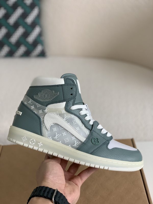 「#1583」Louis Vuitton x Nike Air Jorda 1 High AJ1 Sneakers - Image 3