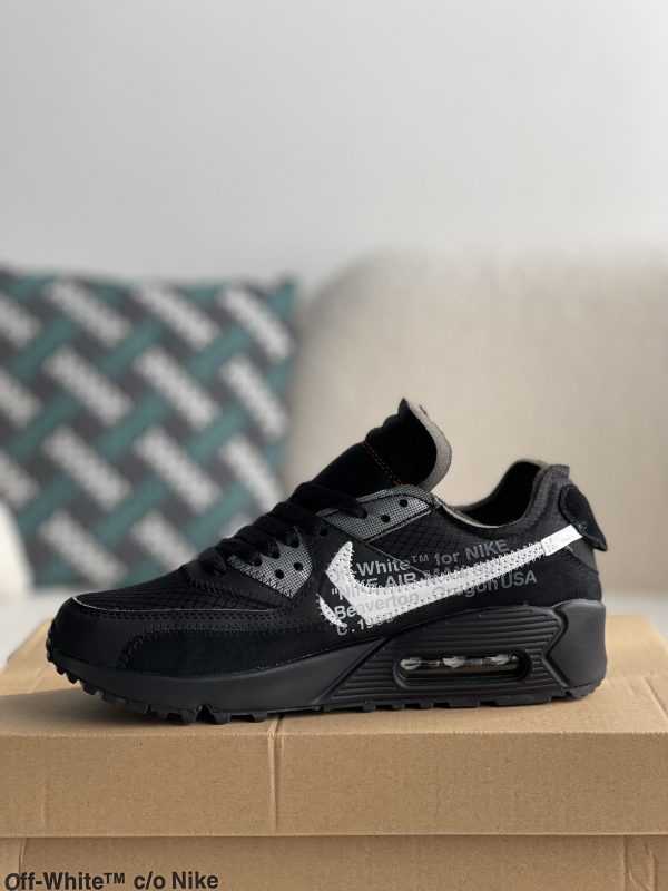 ¡¸#1787¡¹Off-White x Nike Air Max 90 Black THE TEN Sneakers - Image 4