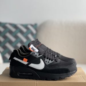 ¡¸#1787¡¹Off-White x Nike Air Max 90 Black THE TEN Sneakers