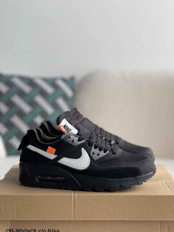 ¡¸#1787¡¹Off-White x Nike Air Max 90 Black THE TEN Sneakers