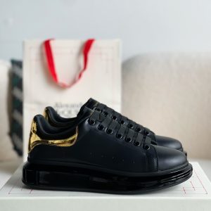 ¡¸#492¡¹Alexander McQueen MQ golden cowhide tail Air cushion bottom Sneakers
