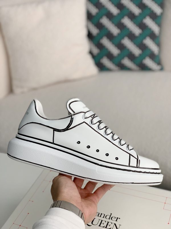 ¡¸#487¡¹Alexander McQueen MQ White hand-painted Sneakers - Image 3
