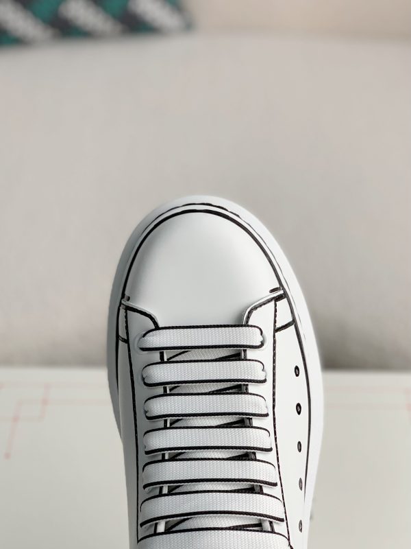 ¡¸#487¡¹Alexander McQueen MQ White hand-painted Sneakers - Image 8