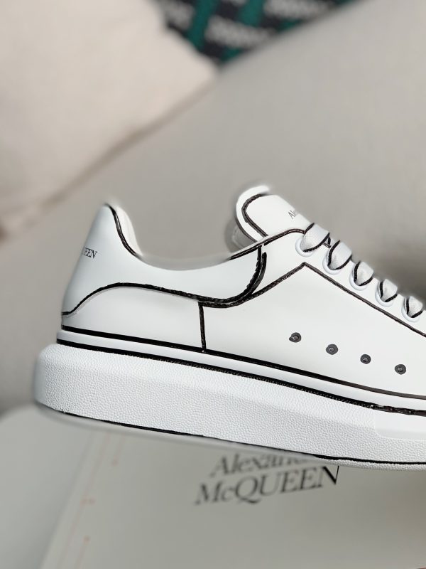 ¡¸#487¡¹Alexander McQueen MQ White hand-painted Sneakers - Image 6