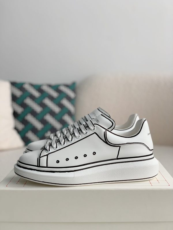 ¡¸#487¡¹Alexander McQueen MQ White hand-painted Sneakers - Image 2