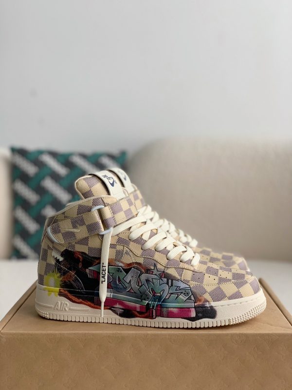 「#1676」LOUIS VUITTON X NIKE AIR FORCE 1 high Sneaker