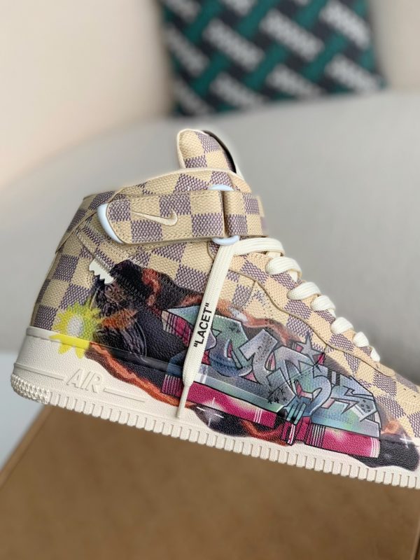 「#1676」LOUIS VUITTON X NIKE AIR FORCE 1 high Sneaker - Image 7