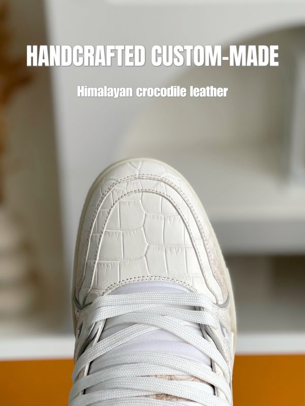 「#3200」【Handmade Custom】Louis Vuitton Himalayan Crocodile Leather Trainer Sneakers - Image 10