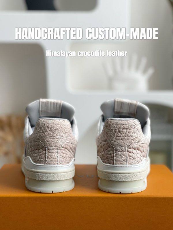 「#3200」【Handmade Custom】Louis Vuitton Himalayan Crocodile Leather Trainer Sneakers - Image 4