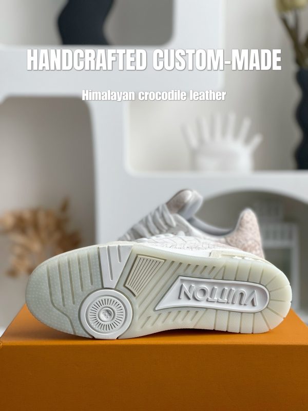 「#3200」【Handmade Custom】Louis Vuitton Himalayan Crocodile Leather Trainer Sneakers - Image 6