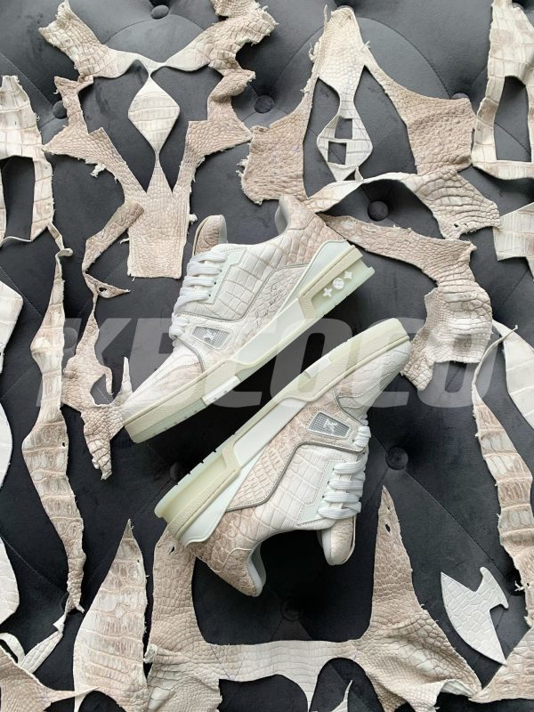 「#3200」【Handmade Custom】Louis Vuitton Himalayan Crocodile Leather Trainer Sneakers - Image 3